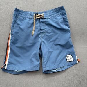 Howler Brothers Board Shorts Mens 34 Blue Stripe Swim Trunks Quick Dry Pockets